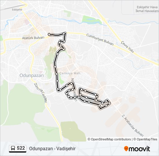 S22 bus Line Map