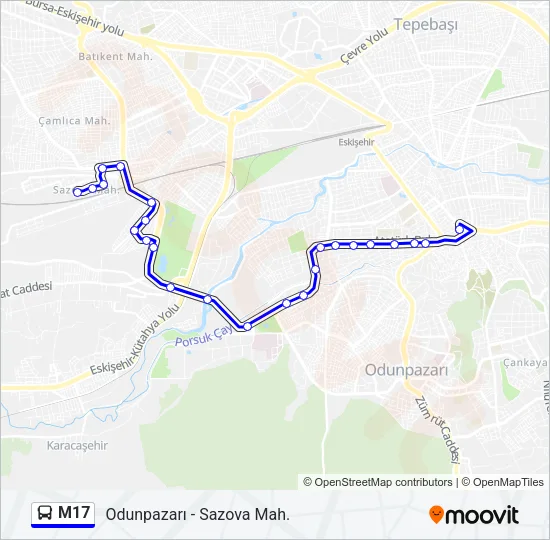 M17 Bus Line Map
