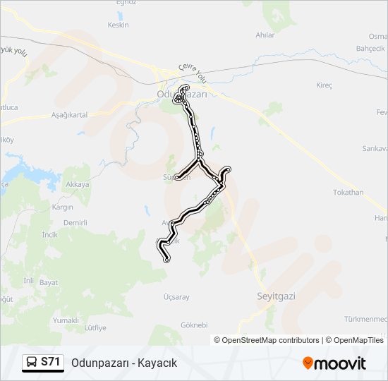 S71 bus Line Map