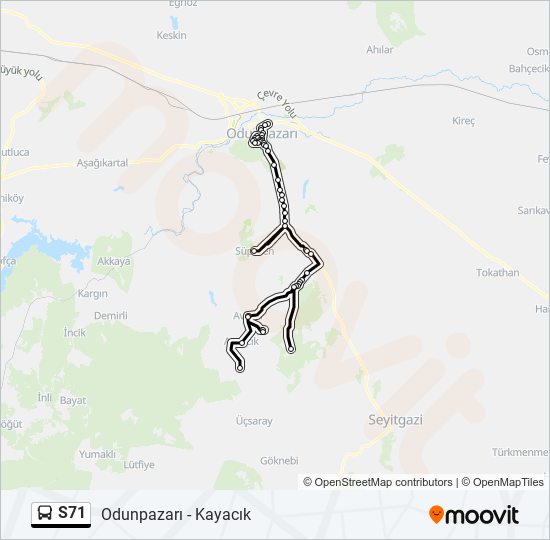 S71 bus Line Map