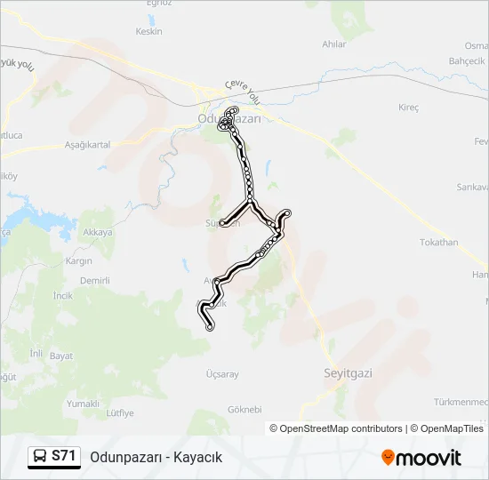 S71 Bus Line Map