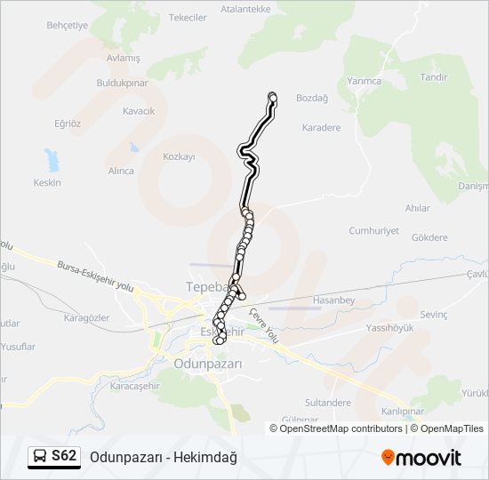 S62 bus Line Map