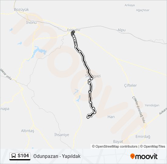 S104 otobüs Hattı Haritası