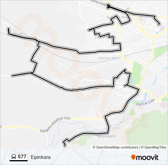 S77 bus Line Map