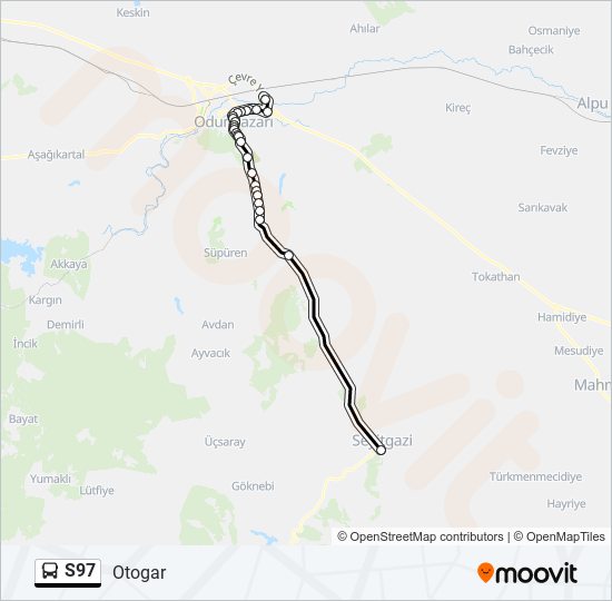 S97 bus Line Map