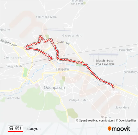 K51 Bus Line Map