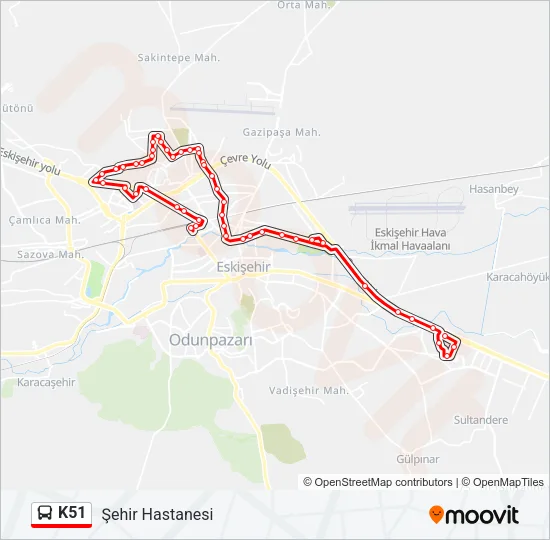 K51 Bus Line Map