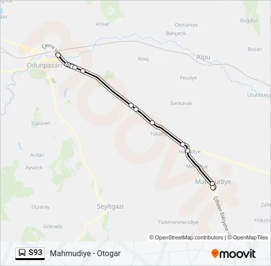 S93 Bus Line Map