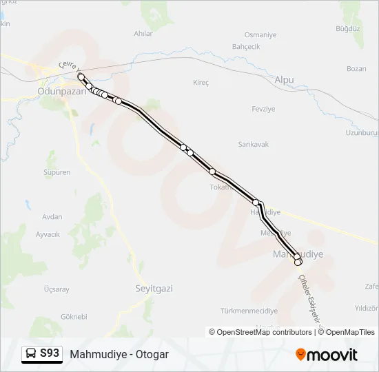 S93 Bus Line Map