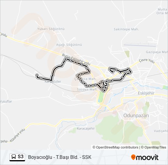 S3 bus Line Map