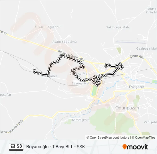 S3 Bus Line Map