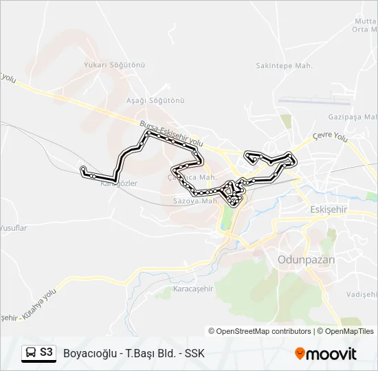 S3 Bus Line Map