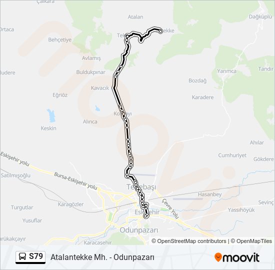 S79 otobüs Hattı Haritası