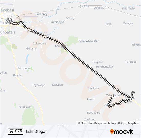 S75 bus Line Map