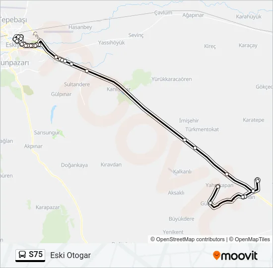 S75 Bus Line Map