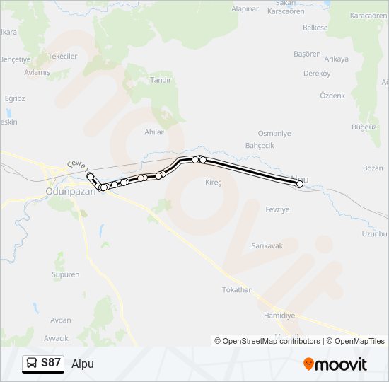 S87 bus Line Map
