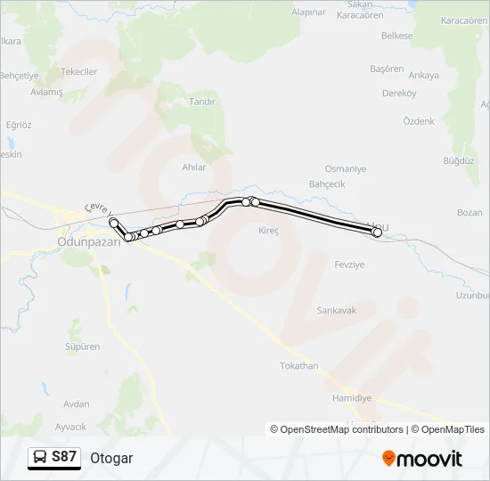 S87 Bus Line Map