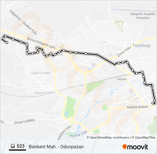 S23 bus Line Map