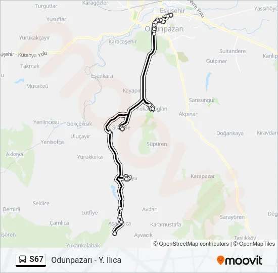S67 Bus Line Map
