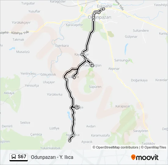 S67 Bus Line Map