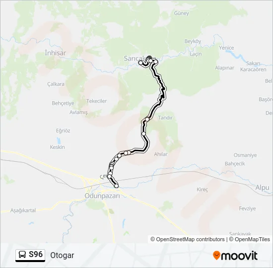 S96 Bus Line Map