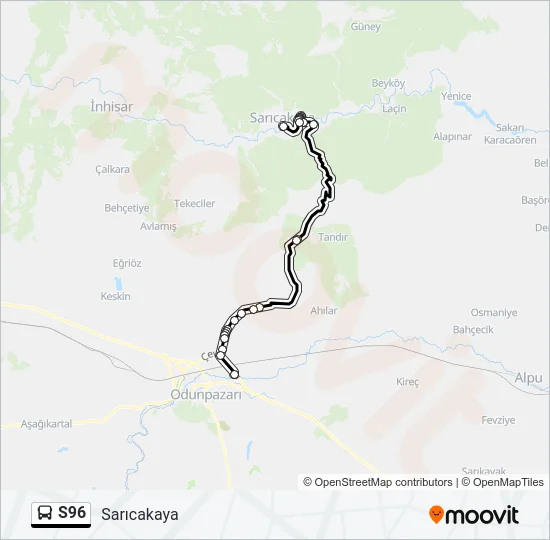 S96 Bus Line Map