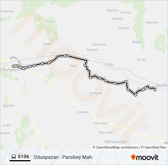 S106 otobüs Hattı Haritası