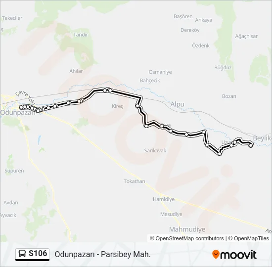 S106 Bus Line Map