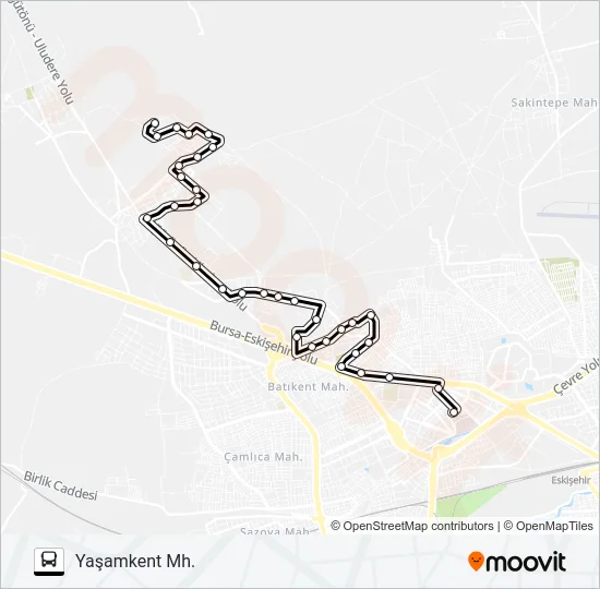 S5 NÖBET Bus Line Map
