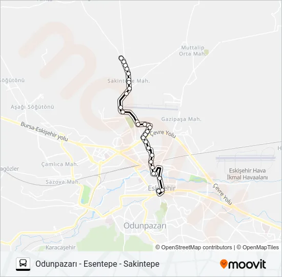 S8 NÖBET Bus Line Map
