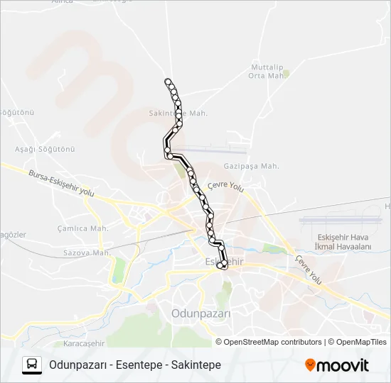 S8 NÖBET Bus Line Map