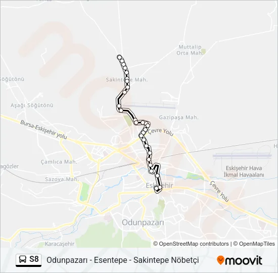S8 Bus Line Map