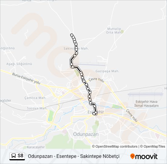 S8 Bus Line Map