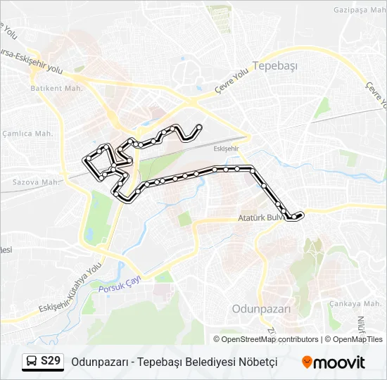 S29 Bus Line Map