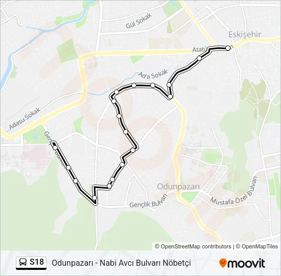 S18 Bus Line Map