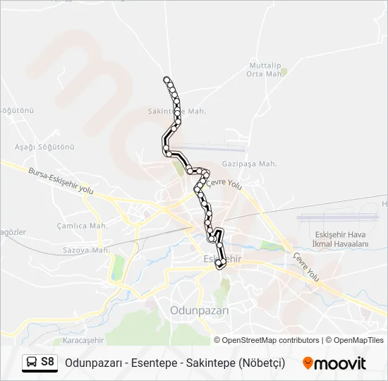 S8 Bus Line Map
