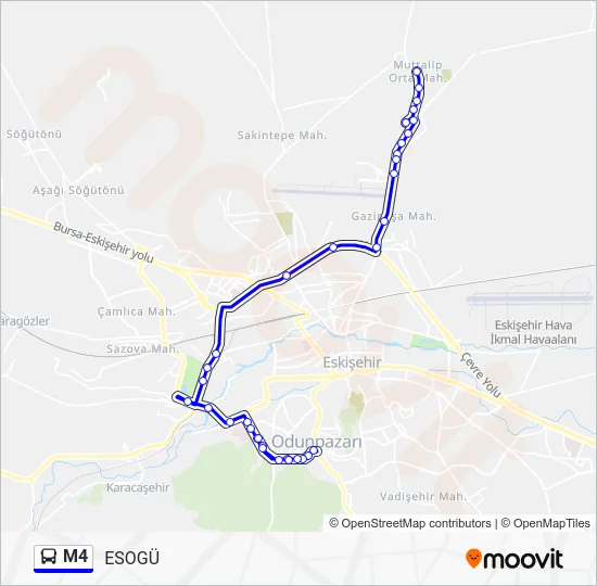 M4 Bus Line Map