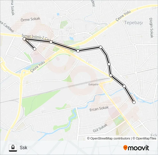 ÇARŞI - SSK Light Rail Line Map