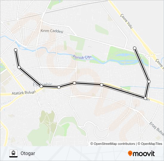 ÇARŞI - OTOGAR light rail Line Map