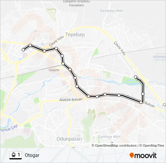 1 Light Rail Line Map