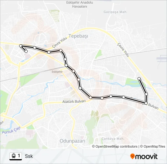 1 Light Rail Line Map
