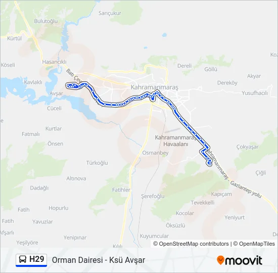 H29 Bus Line Map