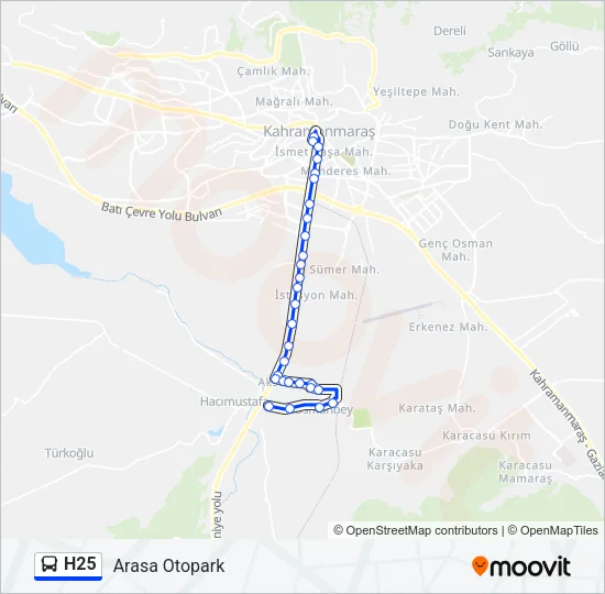 H25 Bus Line Map