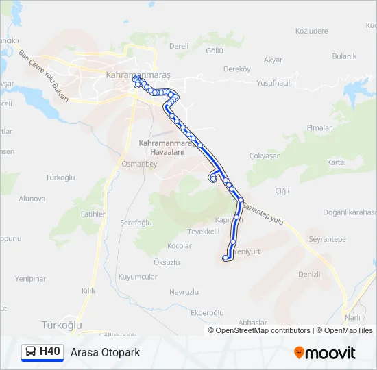 H40 Bus Line Map
