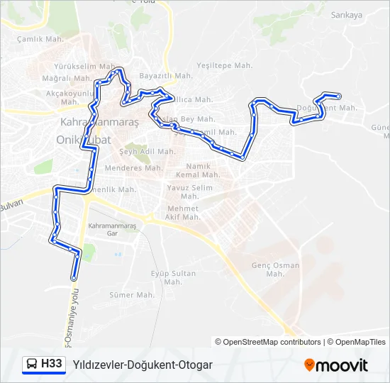 H33 Bus Line Map