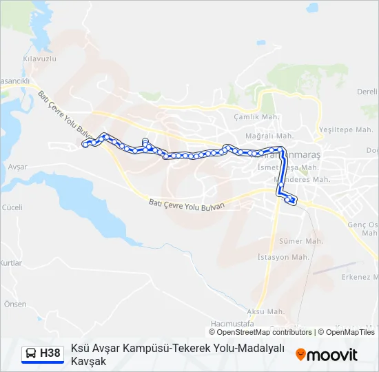 H38 Bus Line Map