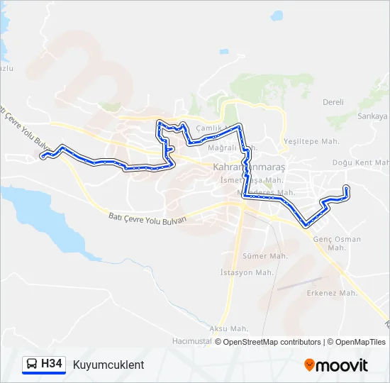 H34 Bus Line Map