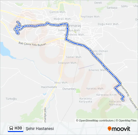H30 Bus Line Map