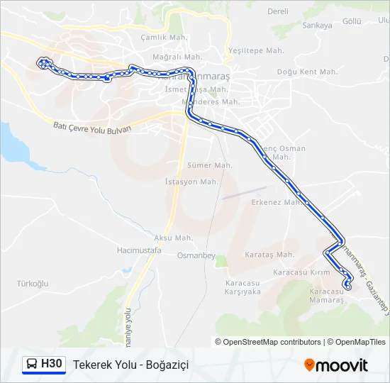 H30 Bus Line Map