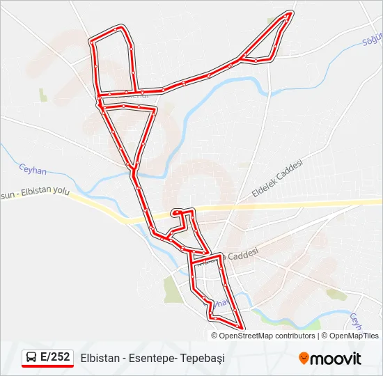 E/252 Bus Line Map
